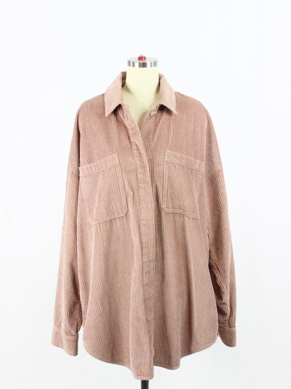 Aritzia GROUP BY BABATON Graydon Dusty Pink Cotton Corduroy Shirt Jacket, Size L